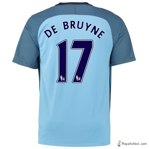 Camiseta Manchester City Replica Primera Ropa De Bruyne 2016/17 Azul